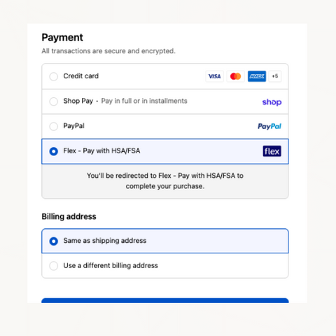 2. Select Flex at checkout